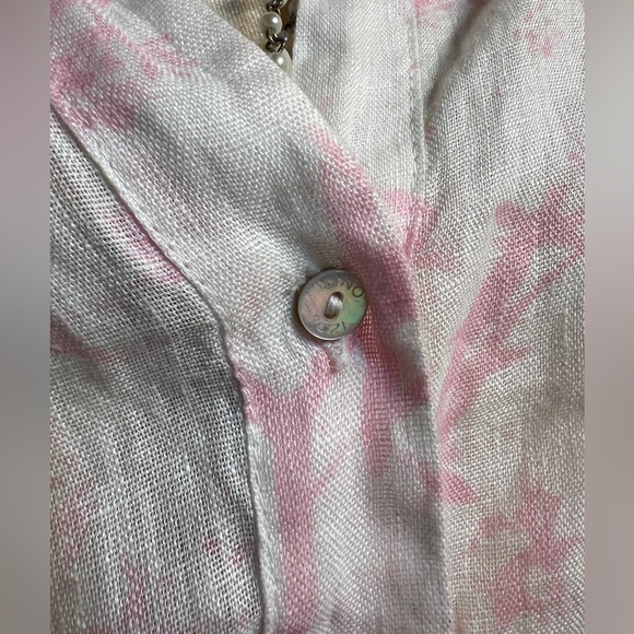 120 % Lino Pink and White Button-Up Dress - Picture 3 of 6